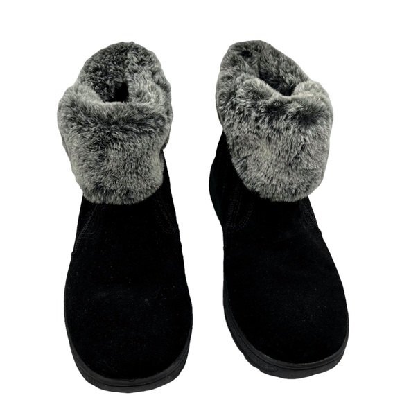 KHOMBU Jessica Winter Boots Women’s Size 7M Black Suede Faux Fur Water Repellent - Picture 3 of 12